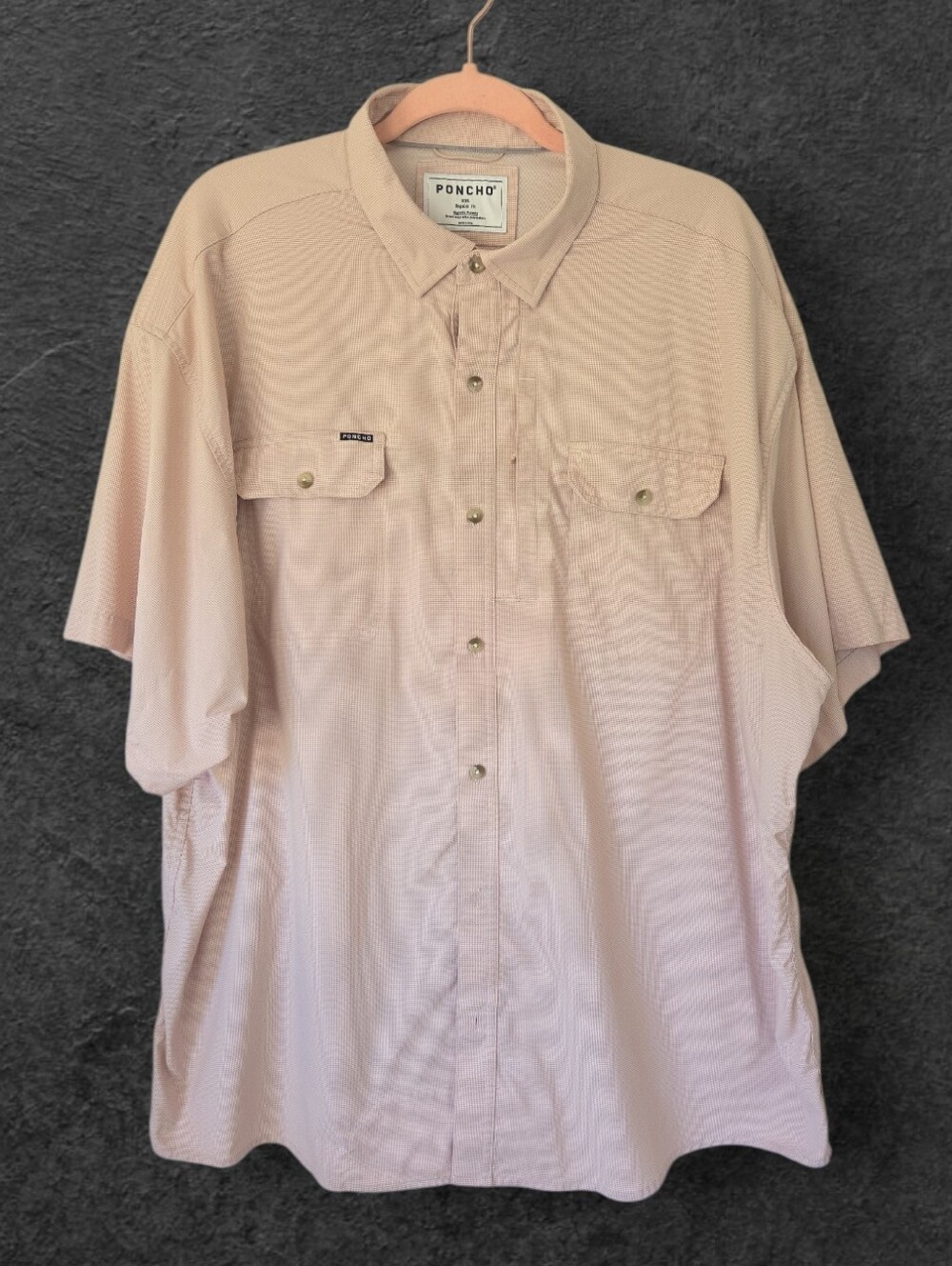Poncho Short Sleeve Performance Shirt Magnetic Pocket Size XXL